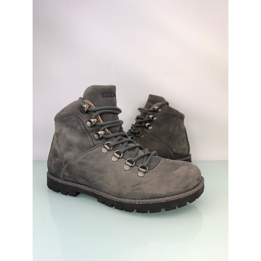 Birkenstock Boots Sz 37 Grey Nubuck Leather Hiking Gorpcore Utility Minimalist